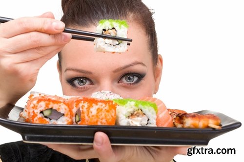 Collection of the most beautiful girls eating sushi 25 UHQ Jpeg