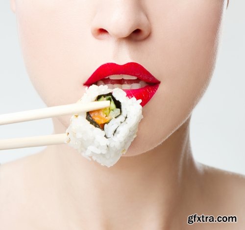 Collection of the most beautiful girls eating sushi 25 UHQ Jpeg