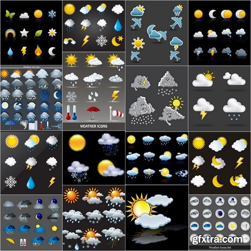 Collection of weather icons 25 Eps