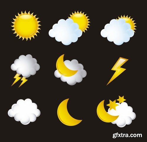 Collection of weather icons 25 Eps