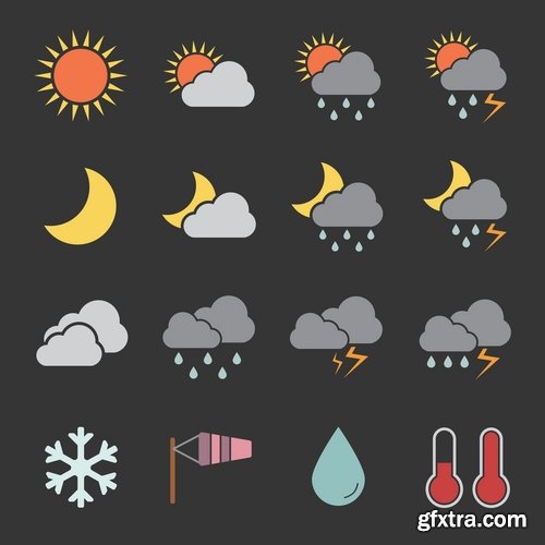 Collection of weather icons 25 Eps