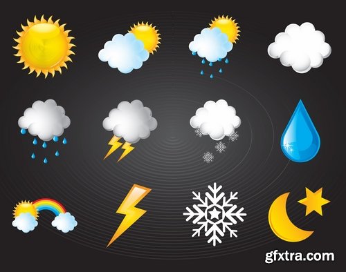 Collection of weather icons 25 Eps