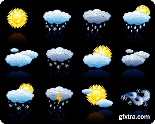 Collection of weather icons 25 Eps