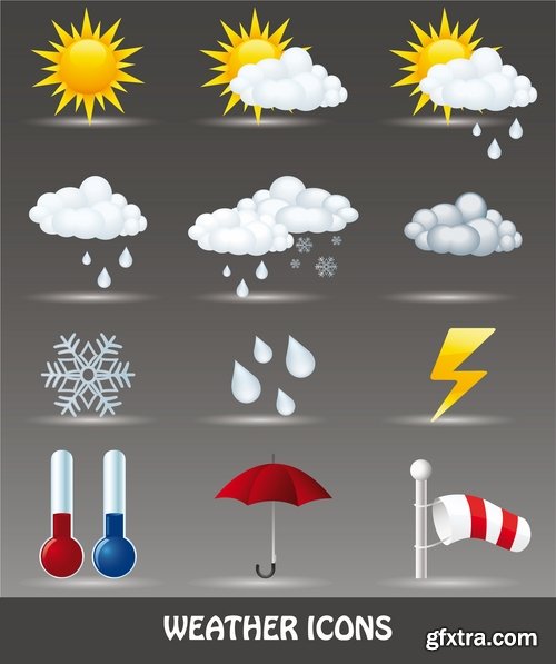 Collection of weather icons 25 Eps