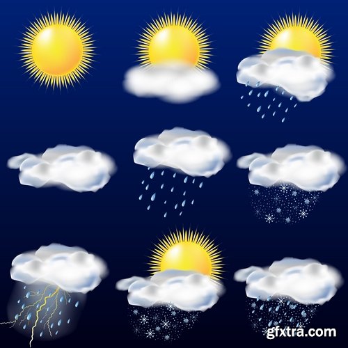 Collection of weather icons 25 Eps