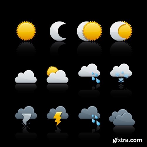 Collection of weather icons 25 Eps