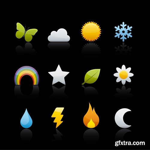 Collection of weather icons 25 Eps