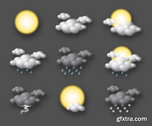 Collection of weather icons 25 Eps