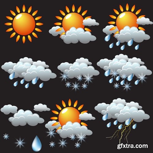 Collection of weather icons 25 Eps