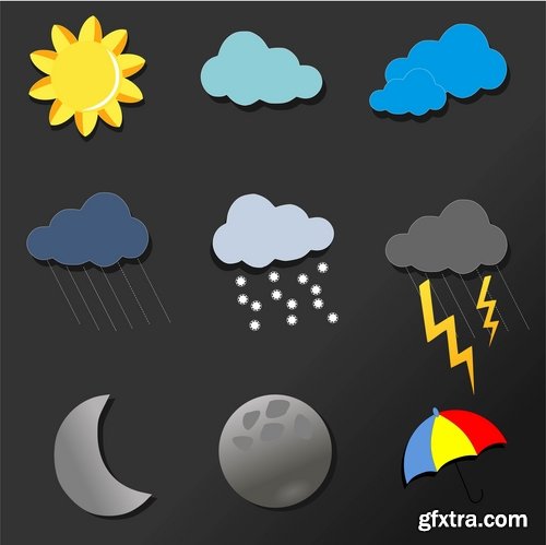 Collection of weather icons 25 Eps