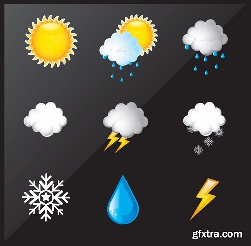 Collection of weather icons 25 Eps