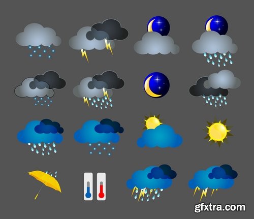 Collection of weather icons 25 Eps