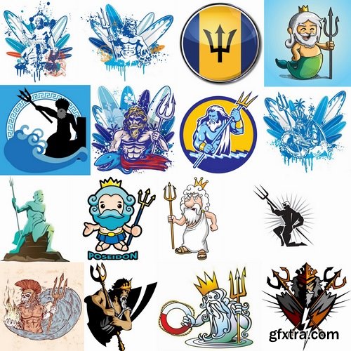 Collection of vector images of Poseidon 25 Eps