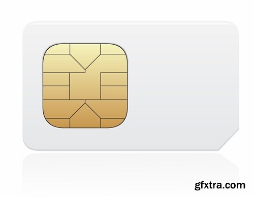 Collection of vector images of SIM cards 25 Eps