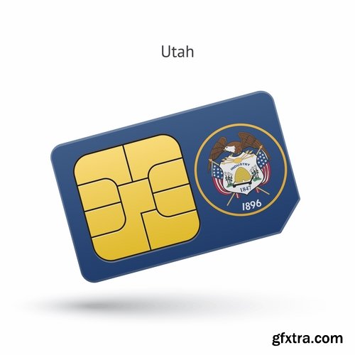 Collection of vector images of SIM cards 25 Eps