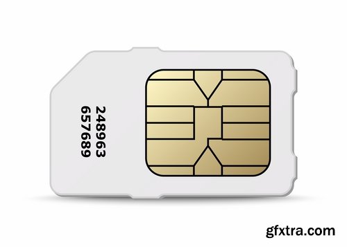 Collection of vector images of SIM cards 25 Eps