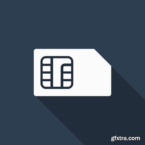 Collection of vector images of SIM cards 25 Eps