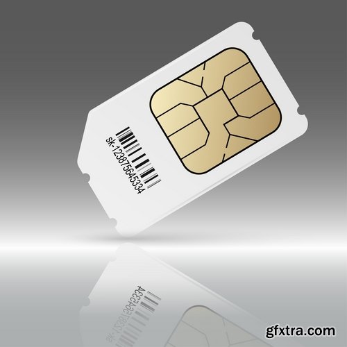 Collection of vector images of SIM cards 25 Eps