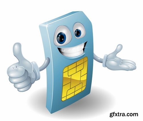 Collection of vector images of SIM cards 25 Eps