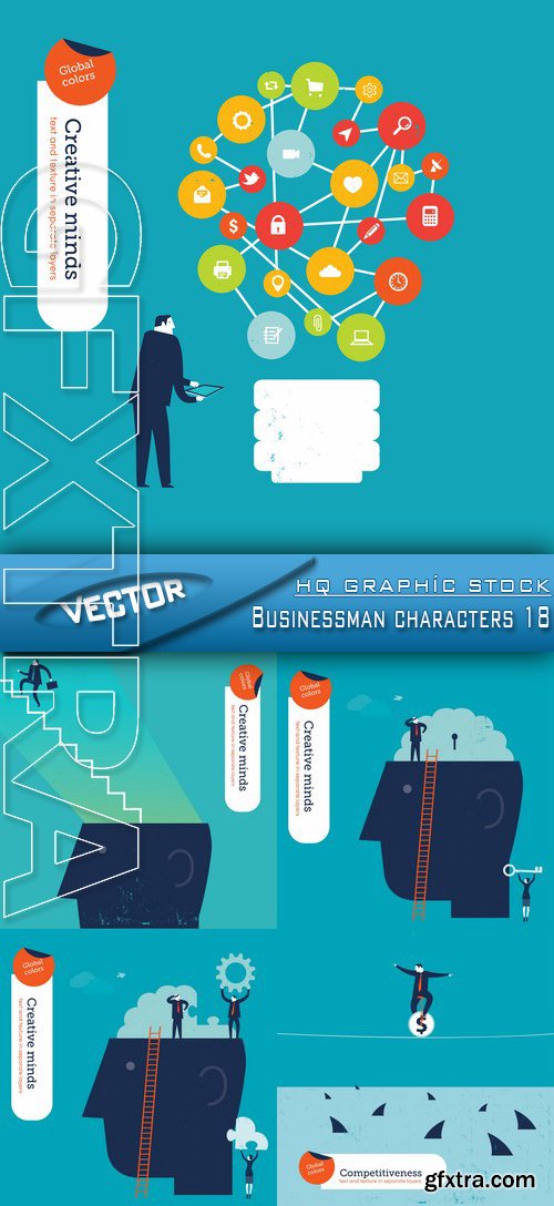 Stock Vector - Businessman characters 18