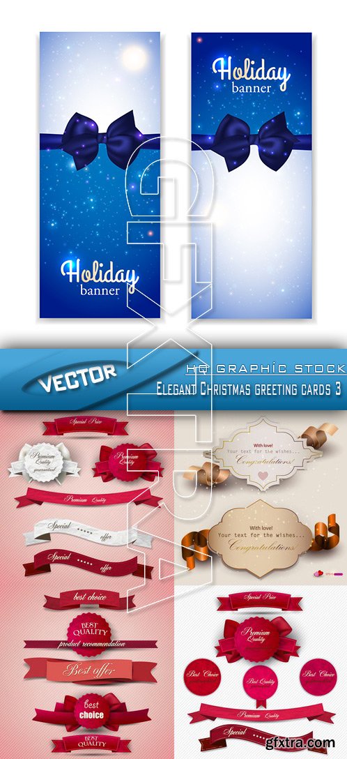 Stock Vector - Elegant Christmas greeting cards 3