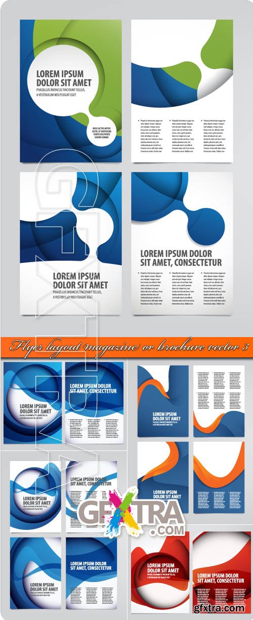 Flyer layout magazine or brochure vector 3