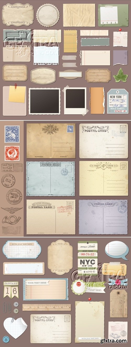 Vintage Paper Sheets Vector