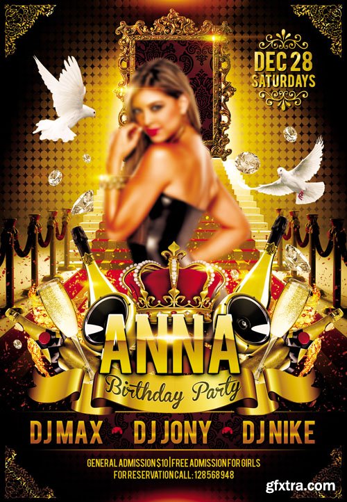 Anna Birthday Party Flye Template