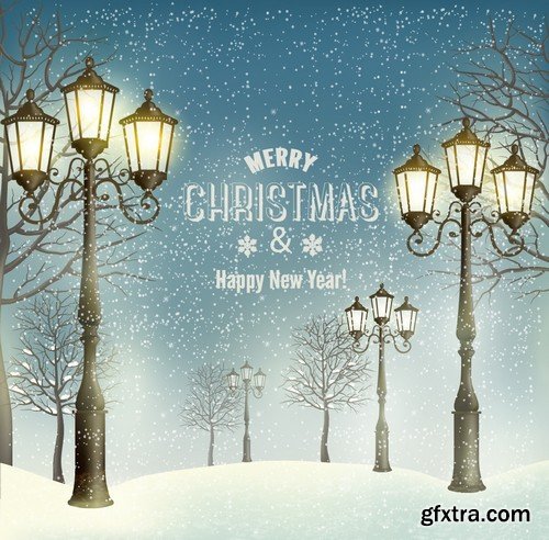 Stock Vectors - Merry Christmas Background 5, 25xEPS