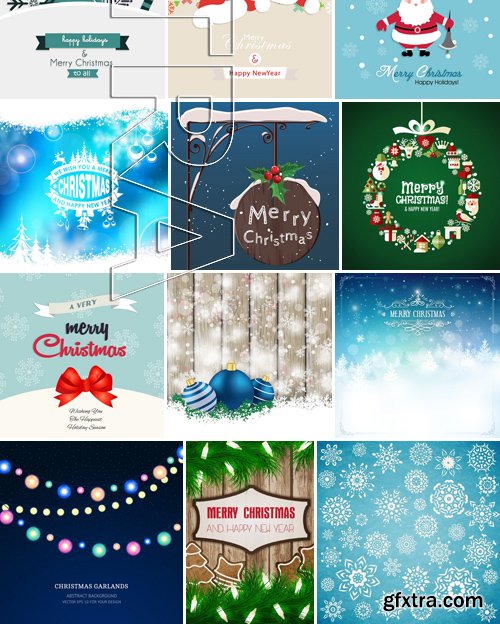 Stock Vectors - Merry Christmas Background 5, 25xEPS