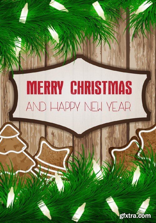 Stock Vectors - Merry Christmas Background 5, 25xEPS