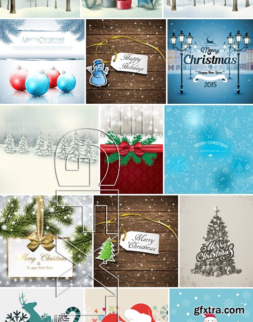 Stock Vectors - Merry Christmas Background 5, 25xEPS