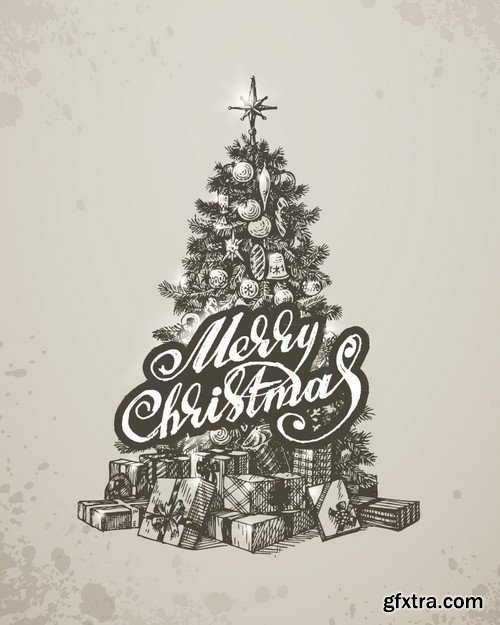 Stock Vectors - Merry Christmas Background 5, 25xEPS