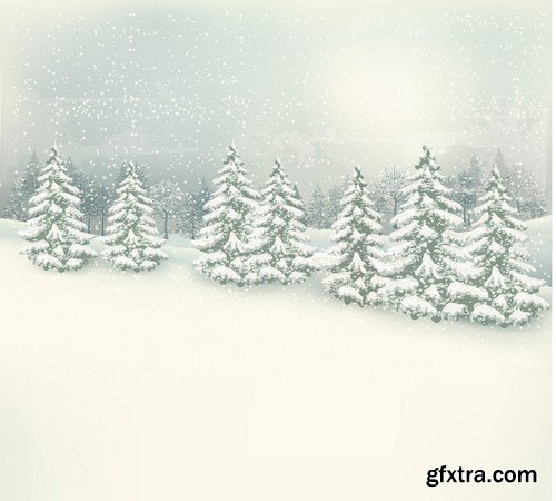 Stock Vectors - Merry Christmas Background 5, 25xEPS