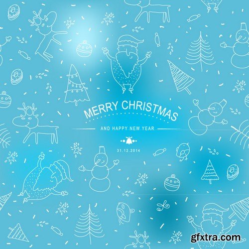 Stock Vectors - Merry Christmas Background 5, 25xEPS