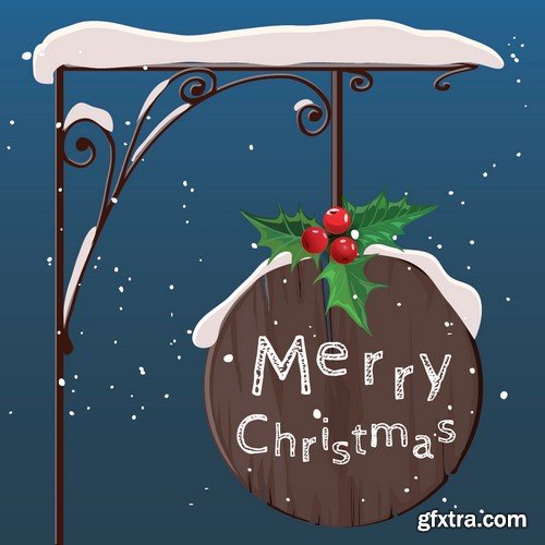 Stock Vectors - Merry Christmas Background 5, 25xEPS