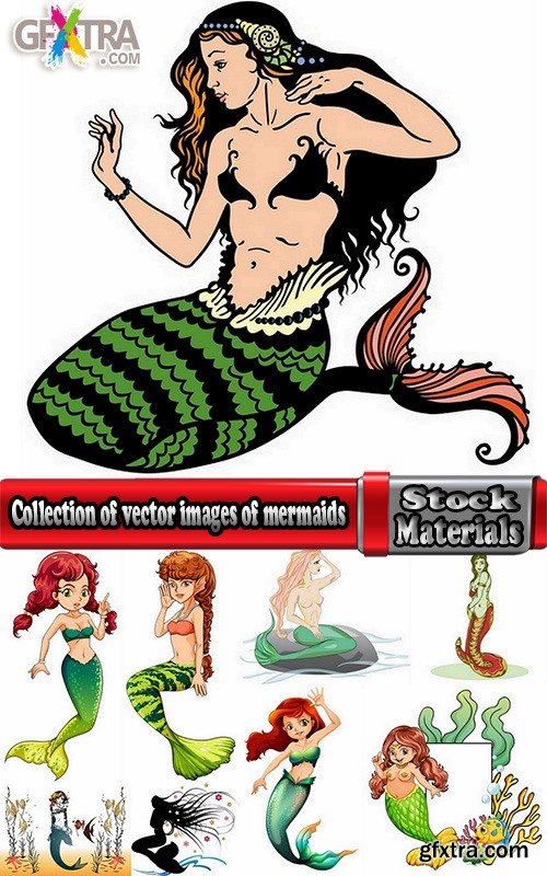 Collection of vector images of mermaids 25 Eps