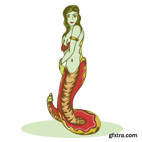 Collection of vector images of mermaids 25 Eps