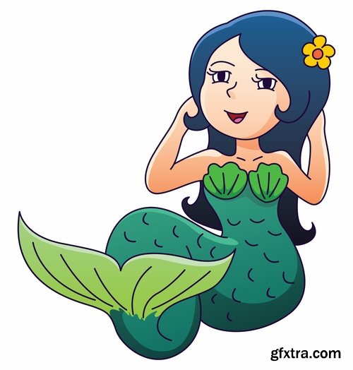 Collection of vector images of mermaids 25 Eps