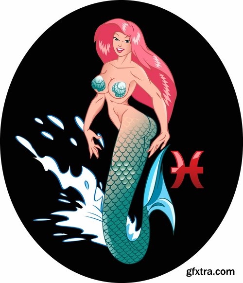 Collection of vector images of mermaids 25 Eps