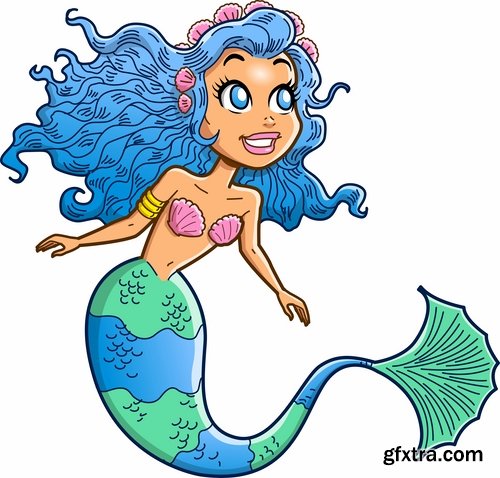 Collection of vector images of mermaids 25 Eps