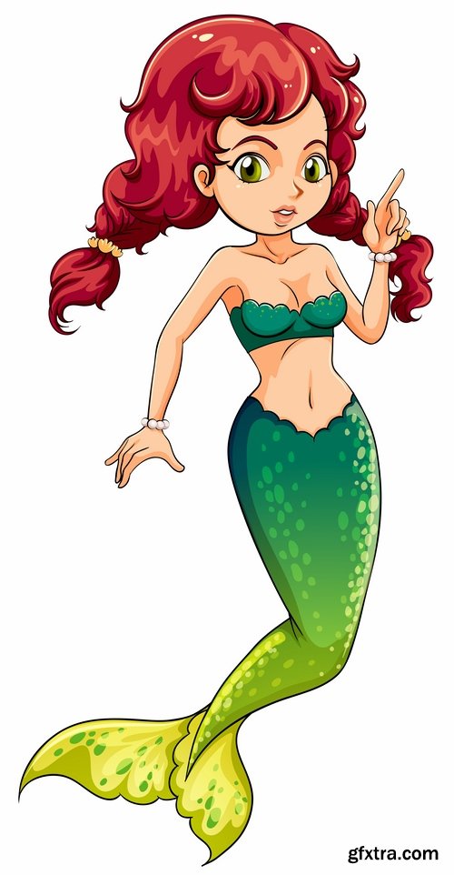 Collection of vector images of mermaids 25 Eps