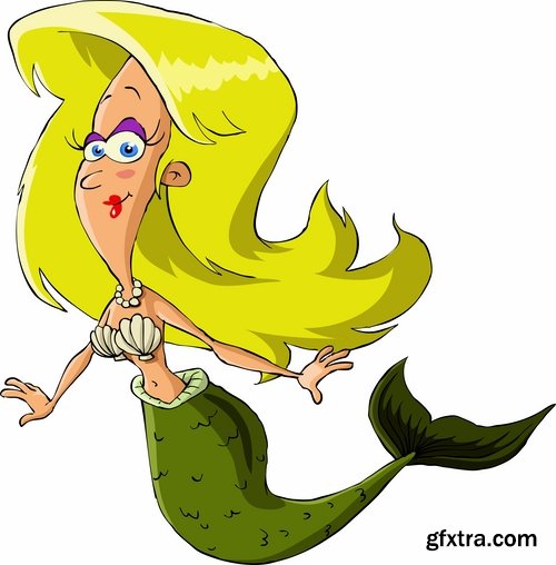 Collection of vector images of mermaids 25 Eps