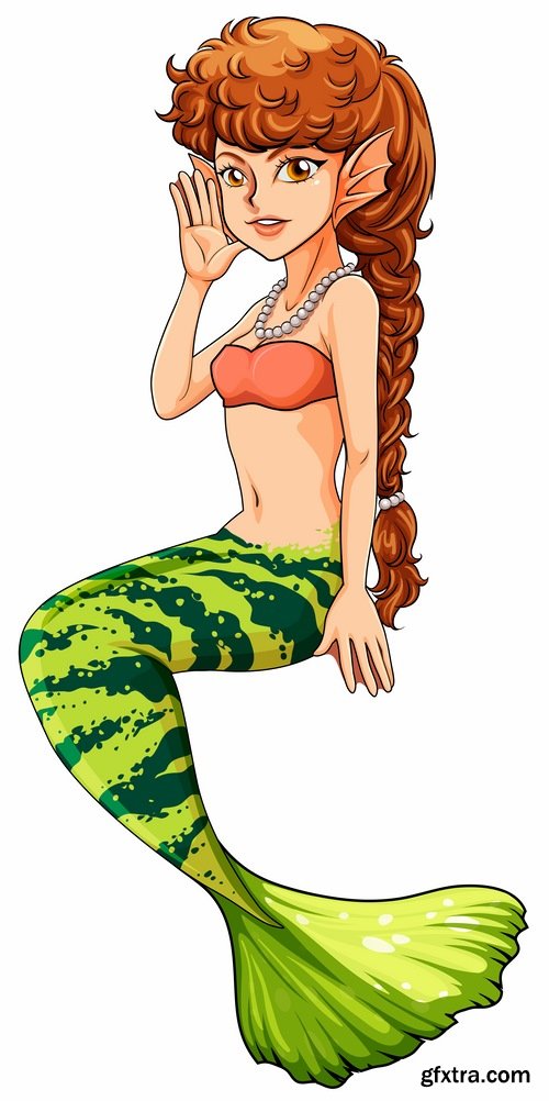 Collection of vector images of mermaids 25 Eps