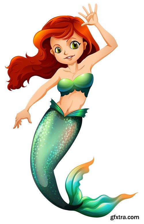 Collection of vector images of mermaids 25 Eps