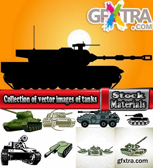 Collection of vector images of tanks 25 Eps