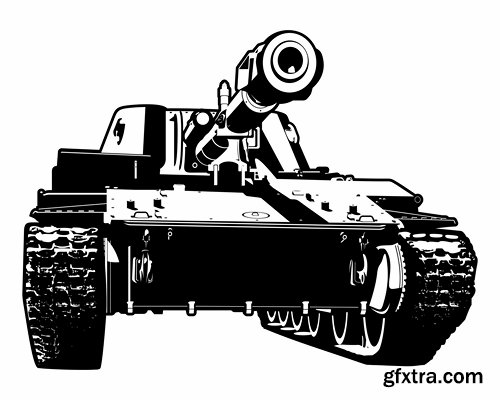 Collection of vector images of tanks 25 Eps