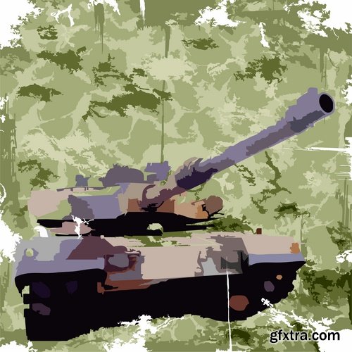 Collection of vector images of tanks 25 Eps