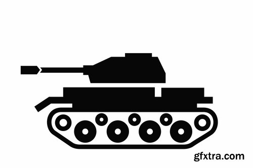 Collection of vector images of tanks 25 Eps