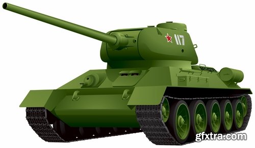 Collection of vector images of tanks 25 Eps